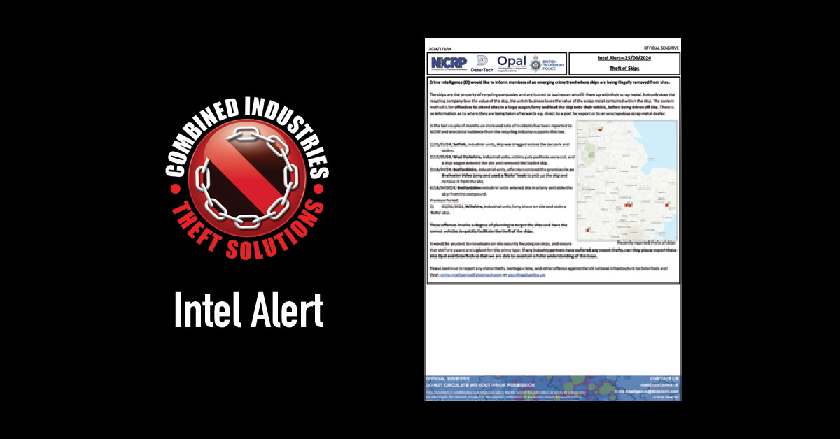 Intel Alert: Theft of Skips – 25/06/2024