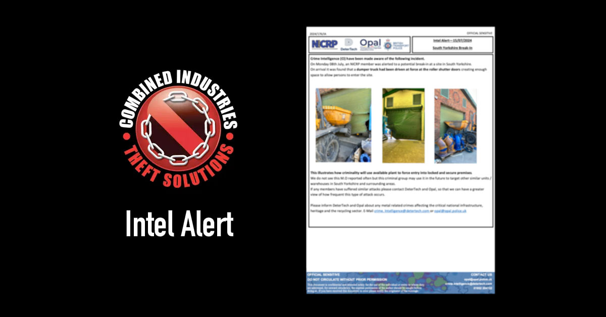 Intel Alert: South Yorkshire Break-In – 15/07/2024